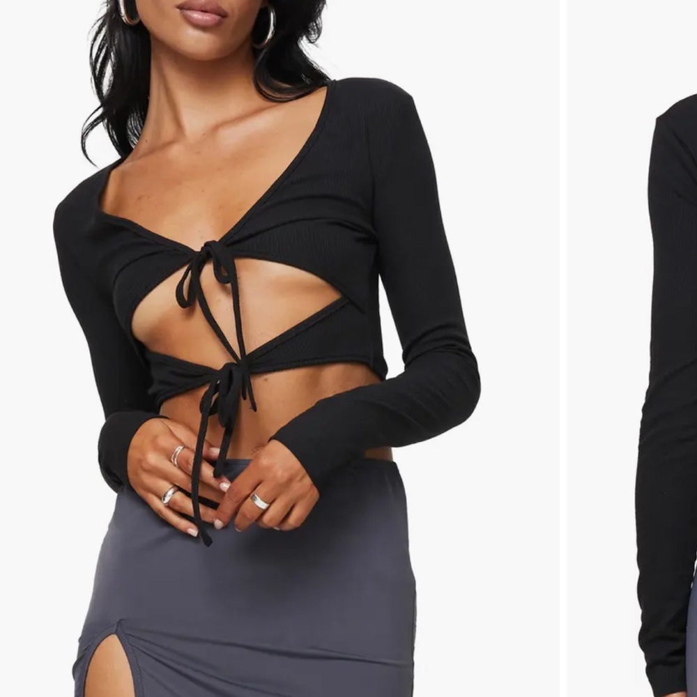 Princess Polly Long Sleeve Crop Top NWOT